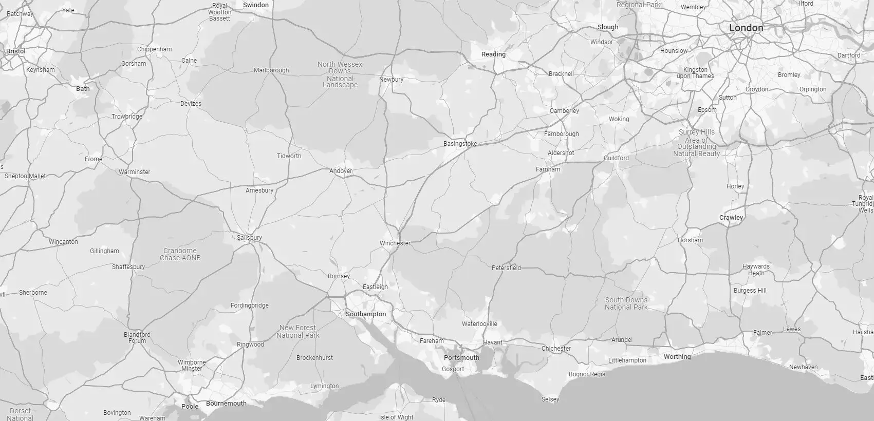 Grayscale map showing the location of ACEDS Eating Disorders Clinic and surrounding areas